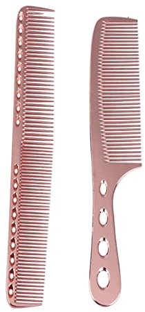 WRITWAA 2 Pezzi Pettini Professionali Acciaio Inossidabile per Acconciature Rosa Accessori per Parrucchieri e Organizzatori per Spray per Casa e Negozio Pettine Fine Pettine