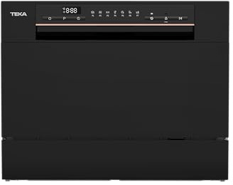 TEKA Mini Lavavajillas de Libre Instalación, 6 Cubiertos, 7 Programas de Lavado, 5 Temperaturas, Sistema de Seguridad AQUASAFE, Modelo LC 24700 BK