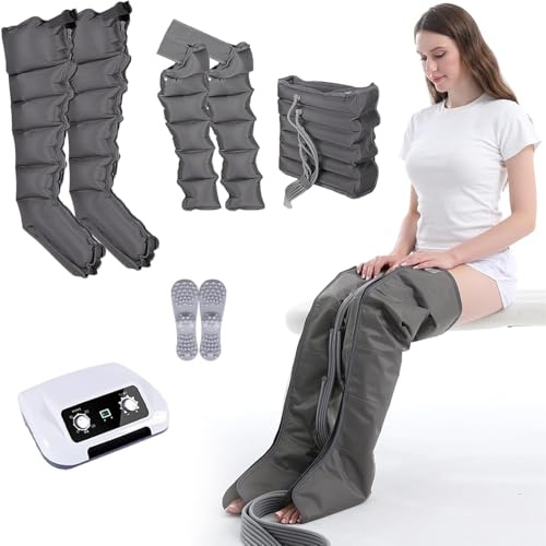 Drainage lymphatique par Compression, thérapie par Compression à Domicile avec 6 Chambres, Masseur électrique à air comprimé pour Cuisses et Mollets, Relaxation,A02,A6
