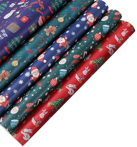 Fierudeng Weihnachtspapier,Weihnachtspapier,Weihnachtsbaumpapier | Weihnachts-Geschenkpapierbögen, Elch-Geschenkpapier zum Verpacken von Kunsthandwerk und Dekorationen