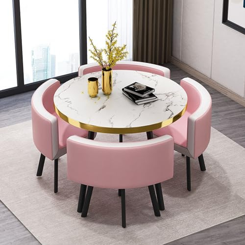Platzsparendes rundes Konferenztisch-Set mit Stühlen, kompaktes Büro-Empfangsmöbel für Wohnzimmer und Konferenzräume, modernes Design, perfekt für kleine Räume