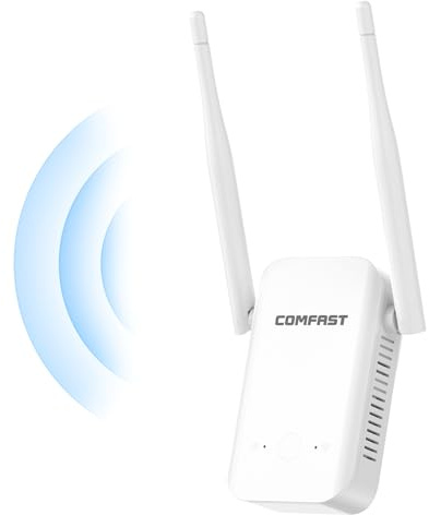 COMFAST Ripetitore WiFi, Amplificatore WiFi 300Mbps con 2 Antenne, WPS, Spia Indicatore Segnale, Design Compatto Portatile, Ottima Dissipazione Termica, Solo Modalità Ripetizione Ideale per Casa