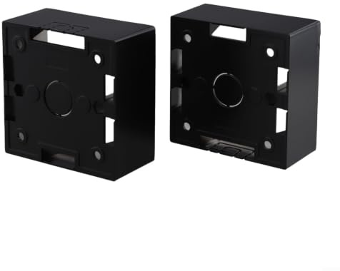 Aufputz-Ethernet-Einbaudose, 86 x 86 x 40 mm, PVC, für Wandplatten, kompatibel mit Ethernet-Kabel, Netzwerkdosen, sicheres Kabelmanagement, Heimbüro, elektrische Installationen (schwarz, 2 Stück)