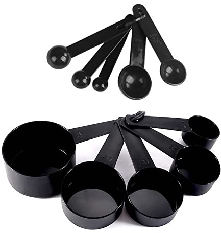Fdit Juego de Cucharas Medidoras, 10 Piezas de PP, Cucharas Medidoras para Repostería con Mangos Cómodos y Escala Clara, para Utensilios de Cocina y Cocina.