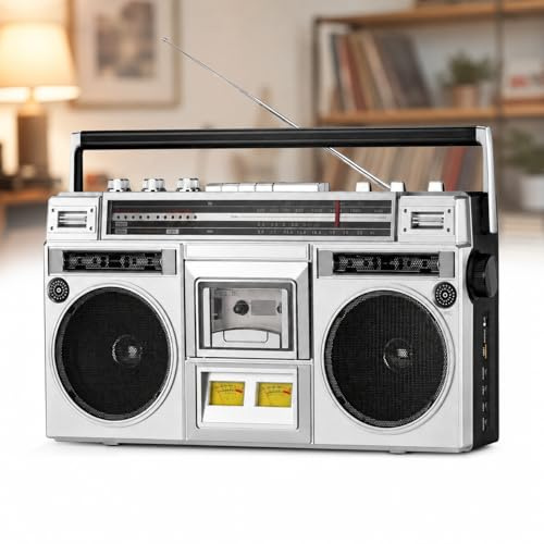 TsoLay Radiocasete Retro CD Y Cassette, Reproductor Cassette Clásico Años 80 con Radio Dab+, Entradas USB/SD Y Grabación Cassette, Reproductor CD Portátil para Casa, Familia, Viaje Y Fiesta