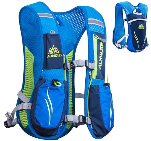 TRIWONDER Ultraleicht Trinkrucksack, 5.5L Laufrucksack, Trailrunning Rucksack, Hydration Pack im Freien, Rucksack Outdoor für Laufen, Marathon, Radfahren (Blau - Nur Weste)