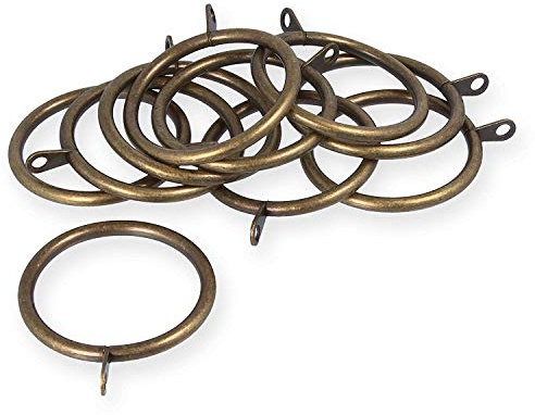 Merriway BH06184 (8 Pcs) Curtain Drapery Pole Rod Ring Fixed Eye Brass Metal Inner Dimension 50mm - Pack of 8 Pieces