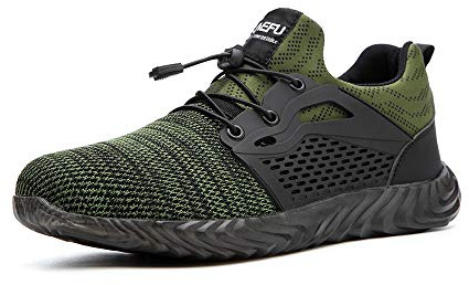 Arbetsskor för män och kvinnor, sneakers, säkerhetsskor, stålhätta, sneakers med skydd, sportiga, nät, lätta vandringsskor, svart, blå, grå, grön, rosa, EU35 - EU48, C-grön, 44 EU