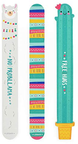 Legami - Set di 3 Lime per Unghie, 2x18 cm, Tema No Probllama, Nails Before Males, 3 Lime Adatte ad Accorciare, Limare e Modellare tutti i tipi di Unghie, per una Manicure Precisa