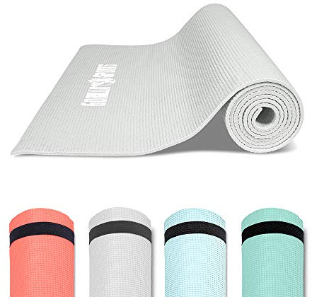 GORILLA SPORTS® yogamatta - med bärrem, 180 x 60 x 0,5 cm, halkfri, lätt, val av färger - fitnessmatta, sportmatta, gymnastikmatta, Pilatesmatta, träningsmatta, yogamatta