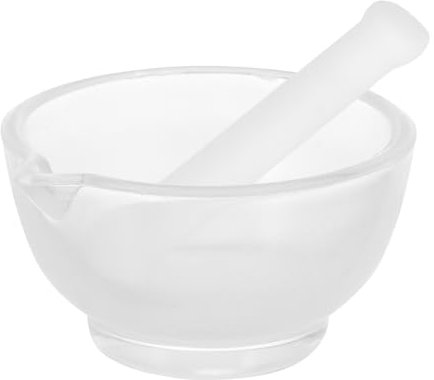 UKCOCO Mini Pestle and Mortars Set: 75mm/2.95 Glass Pestle and Mortars Small Pestle and Mortars Bowl for Kitchen Spices Garlic Nuts Herb Pesto