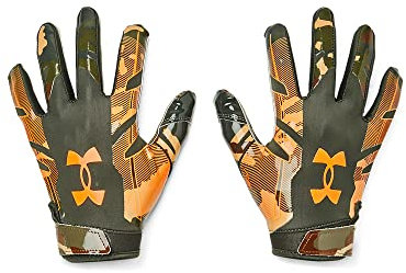Under Armour Guantes de fútbol F8 para niños, (310) Verde Barroco / Naranja Blaze, Jovenetud Small