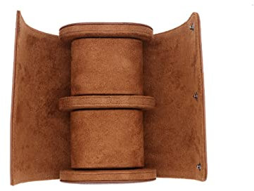 Eono Uhrenrolle Reiseetui für 2 Uhren, Uhrengehäuse für Herren Uhrendisplay Afbewahrungsbox Tragbare Uhrenrolle PU Leder Watch Box für Aufbewahrung und Anzeige, Braun