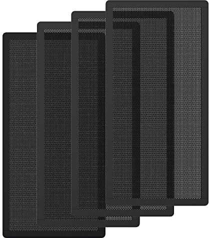 MoKo 140 x 280mm PC Case Magnetic Dust Mesh Filter, 0.5mm PVC Mesh Hole Computer Cooler Fan Dust Filter, Magnetic Frame Dustproof Mesh Filter Cover Fan Filter Grills for Computer PC Case - 4PCS