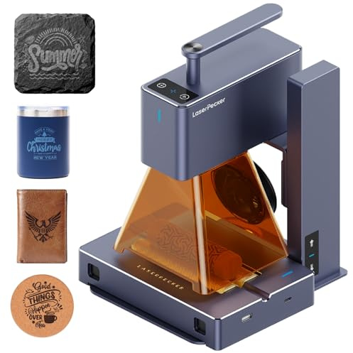 LaserPecker 2 Incisore Laser 5W Macchina per Incisione 5W Laser Potenza in uscita 0,05*0,05 mm Punto Fino Laser Cutter Portatile Strumenti Incisore Taglio Laser per Legno Pelle Metallo, con Rotative