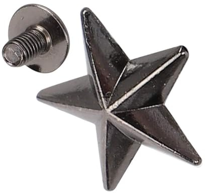 Rivets étoilés 14mm rivets étoilés, 50 ensembles de rivets en alliage de zinc pour le tissu rivet en cuir rivets de vêtement chaussures clous cuir artisanat sac de vêtement,Rivets à vis en cuir (noir)