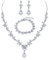 Adramata Brautschmuck Set Strass für Damen Silber Hochzeitsschmuck Braut Tropfen Halskette Armband Ohrringe Set Abschlussball Hochzeit Schmuckset Party Hochzeit Schmuck Set für Brautjungfern
