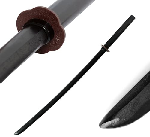 DEPICE Bokken Negro, Aprox. 101 cm. Peso: Aprox. 700 g, Lacado en Negro, Incluye Tsuba, japonés, Iaido Aikido Aikido