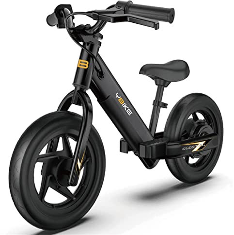 YBIKE laufrad,12 Zoll elektrlaufrad für im Alter von 3–5 Jahren, Kinder Elektro Laufrad mit verstellbarem Sitz,Trainingsfahrzeug für Kinder, Jungen und Mädchen