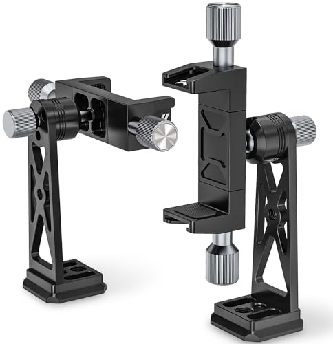Karoten Smartphone Stativ Adapter, Metall Handyhalter Stativ mit Zwei Cold Shoe, 360° Drehbare Handy Stativ Halterung, Aka Schwalbenschwanzschlitz, Handy Stativ Adapter für iPhone, Samsung