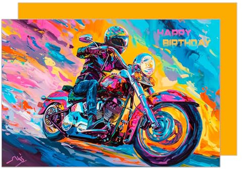 Edition Seidel Premium födelsedagskort med kuvert. Gratulationskort kort billet födelsedag grattis på födelsedagen man kvinna Harley motorcykel cykel hobby (G3536 SW024)