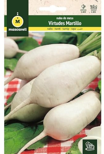 Mascarell Semillas, NABO, Semillas Huerto, NABO VIRTUDES MARTILLO, Crea tu Propio Huerto Urbano y Cultivo en Casa, Plantas Hortícolas, 12 Gramos