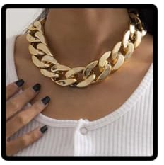 Wedity Chunky Chain Necklace Punk Acrylic Choker Necklaces Cuban Link Chain Necklace Statement Necklace for Women Girls