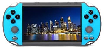 CZT 4,3 Zoll Retro -Videospielkonsole Gebaut -in 3000 Spielen können Archive retten Handheld Spielkonsole Nostalgische tragbare Konsole Kind MP4 Arcade Simulator Geschenk an Menschen(Blau)