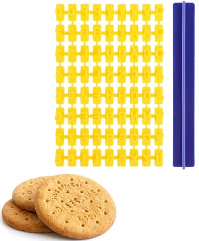 LEEQBCR 1 Pezzo Modulo Timbro per Biscotti con Numeri e Alfabeto, Timbro per Biscotti con Alfabeto, Pasta di Zucchero per Torte e Timbro per Biscotti con Alfabeto, Biscotti con messaggi(72 alfabeti)