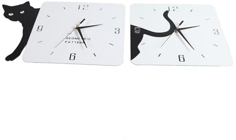SIXRUN Doppelseitige Eckwanduhr aus Metall, Quadratisch, Moderne, Dekorative, Geräuschlose Wanduhr mit Fernbedienung für das Wohnzimmer