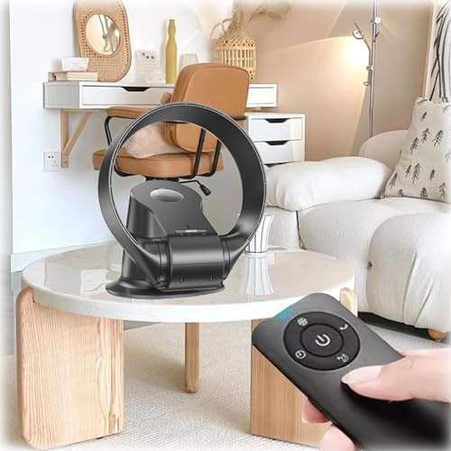 Ventilador Sin Aspas De Sobremesa O Pared Para Casa Ventilador Pared Silencioso Suministro De Aire Oscilante De 80° Ventilador Sin Alas Con Soporte De Pared Velocidad Del Viento De 8 Velocidades(Volta