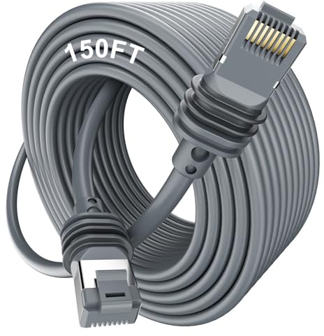 HanCenDa Standard Aktuiertes für Starlink Gen 3/Mini Kabel 150FT/46M, Verlängerung Gen 3 Ersatz Standard V3/Mini Kabel für Starlink Wasserdicht für Starlink Rechteckiges Satellit V3 -Grau