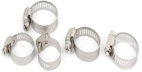 Rohrclip, Rohrschellen, 16 mm bis 25 mm, Bereich 10 mm, zuverlässige Wirksamkeit, Bandbreite, Edelstahl-Schlauchschellenring, 5 Stück
