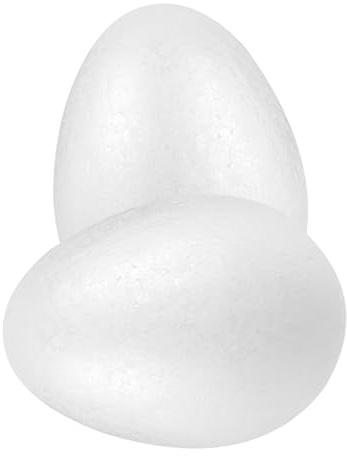 FELTECHELECTR Large Craft Eggs 20cm Polystyrene Eggs 2pcs Easter DIY Eggs Paintable Foam Eggs for Kids Festival Crafts