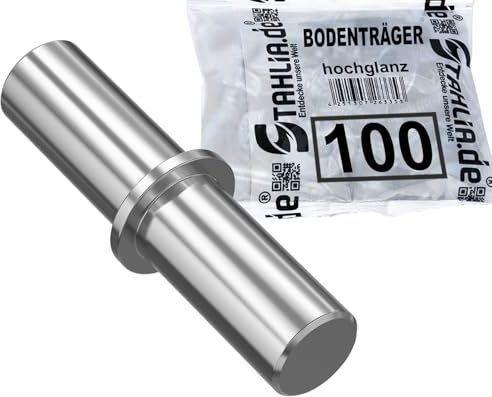 Stahlia Bodenträger 4mm x 16mm für Bohrung 4mm| 100 Stück aus verzinktem Stahl |Einlegeboden Halter Fachbodenträger Regalstifte Regalbodenhalter Regalbretthalter mit Haltering für Regalböden,Holzböden