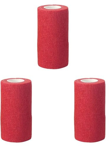Kerbl EquiLastic selbsthaftende Bandage, rot, 10cm breit (Packung mit 3)