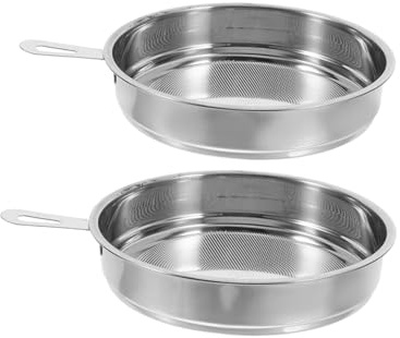 Ölsieb Küche 2 Stück Edelstahl Silber für Fettfilter | Filters Oil Residues, Leicht zu Reinigen, Vielseitige Kompatibilität für Kücheneinsatz