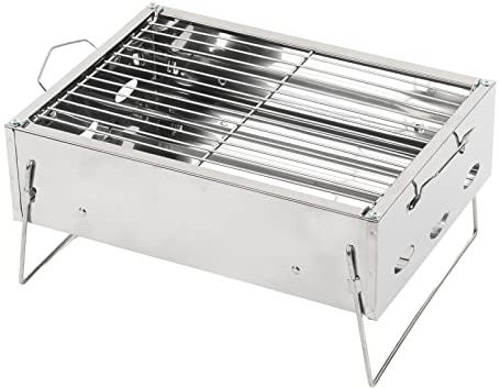 WGFOIP Parrilla de Carbón de Barbacoa Portátil, Pequeña Mesa de Carbón Parrilla de Acero Inoxidable Parrilla para Acampar para Acampar de Picnic Al Aire Libre