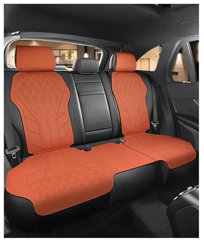 Materiali ecologici coprisedili Coprisedile Per Auto Pelle Scamosciata Coprisedile Per Auto Resistente All'usura E Ai Graffi Adatto Per La Maggior Parte Delle Auto Rivestimenti sedili auto(Orange-Rear