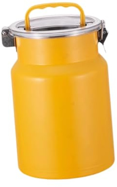F Fityle Contenitore per alimenti in barattolo sigillato, contenitore per alimenti, spesso da 5 litri con maniglia, ermetico per caramelle, riso, farina, Giallo