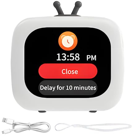 Mini système sonore, haut-parleur TV rétro, boîte à musique multifonction, lecteur audio compact sans fil avec écran tactile, idéal pour le camping, la plage, le dortoir, la gym, le pique-nique, le