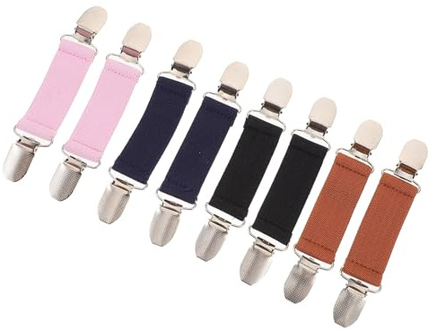 PACKOVE 8 St Barnhandskfästen med Elastiska Mittenklämmor Metallclips för Vantar Tröjor Praktiska för Utomhusaktiviteter Slitstarka Använda
