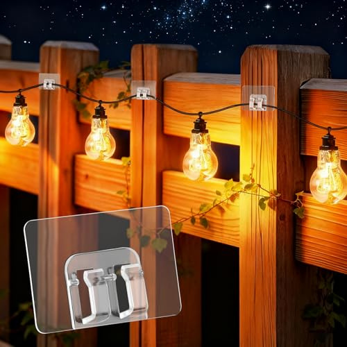 BQMEZRNUS 1000Pcs Fence Hooks for Outdoor Lights, Adhesive Cable Clips