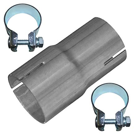 Conector y reductor de tubo de 45 mm a 50 mm, banda adaptadora de escape, abrazaderas de acero, sistema de escape