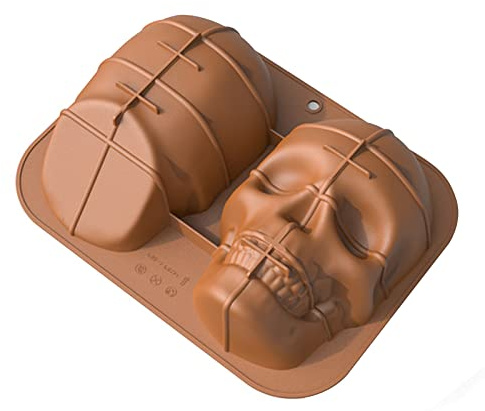 OBEST 3D Totenkopf Kuchenform, Große Schädel DIY Backen Silikon Backform | Dekorationen für Halloween Geburtstags Party Kuchen Whisky Cocktails Saft Schokolade Süßigkeiten Seife