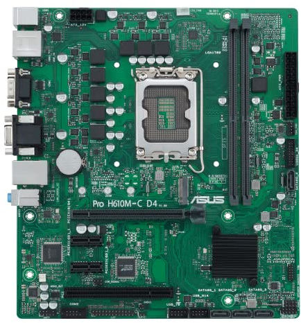 ASUS Pro H610M-C D4-CSM Business Mainboard Sockel Intel LGA 1700 (mATX, PCIe 4.0, ASUS COM Debug Header, Remote IT Management)