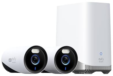 eufy Security eufyCam E330 (Professional) 2-Cam Kit 4K Outdoor Security Camera System, 10CH Wired Wi-Fi NVR for 24/7 Recording, Face Recognition AI, IP67 Weatherproof, No Monthly Fee