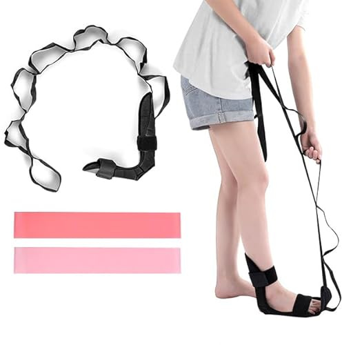AYNKH Sangle de Yoga, Elastique Étireur de Fascia de Yoga avec 7 Boucles, Ceinture d'étirement de Ligament de Yoga pour Physiothérapie Réadaptation Pilates Danse (Offrez 2 pcs Bandes de résistance)