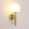 Comely Applique da Parete Interno Oro, Lampada da Parete Sfera Moderno E27 Vintage Camera da Letto, Lampada a Muro Vetro per Soggiorno Studio Corridoio