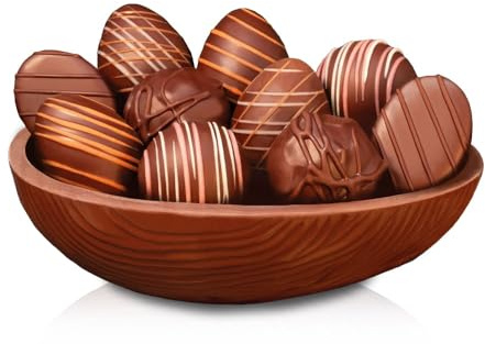 Pralinenbote Genussmanufaktur – Zartbitter-Osternest mit 10 handgefertigten Pralinen deutscher Chocolatiers, das Pralinen Geschenk zu Ostern, 165g (Zartbitter-Osternest, 10 Pralinen)